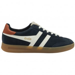Gola Classics Cyclone Sneakers Mørkeblå Hvide Orange Danmark | RWZS09235