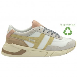 Gola Classics Eclipse Pure Sneakers Hvide Citron Lyserød Danmark | NDQU38124