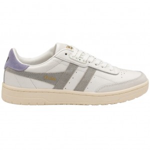 Gola Classics Falcon Sneakers Hvide Lysegrå Lavendel Danmark | DOPH59107