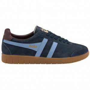 Gola Classics Hurricane Suede Sneakers Mørkeblå Bordeaux Danmark | TCYM60182