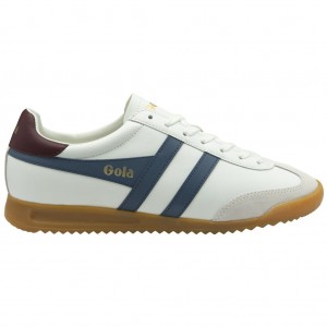 Gola Classics Torpedo Leather Sneakers Hvide Bordeaux Danmark | WHYB63275
