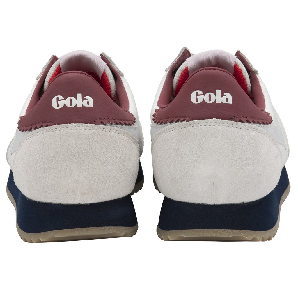 Gola Classics Boston '78 Sneakers Hvide Mørkeblå Dyb Rød Danmark | SZKG02137