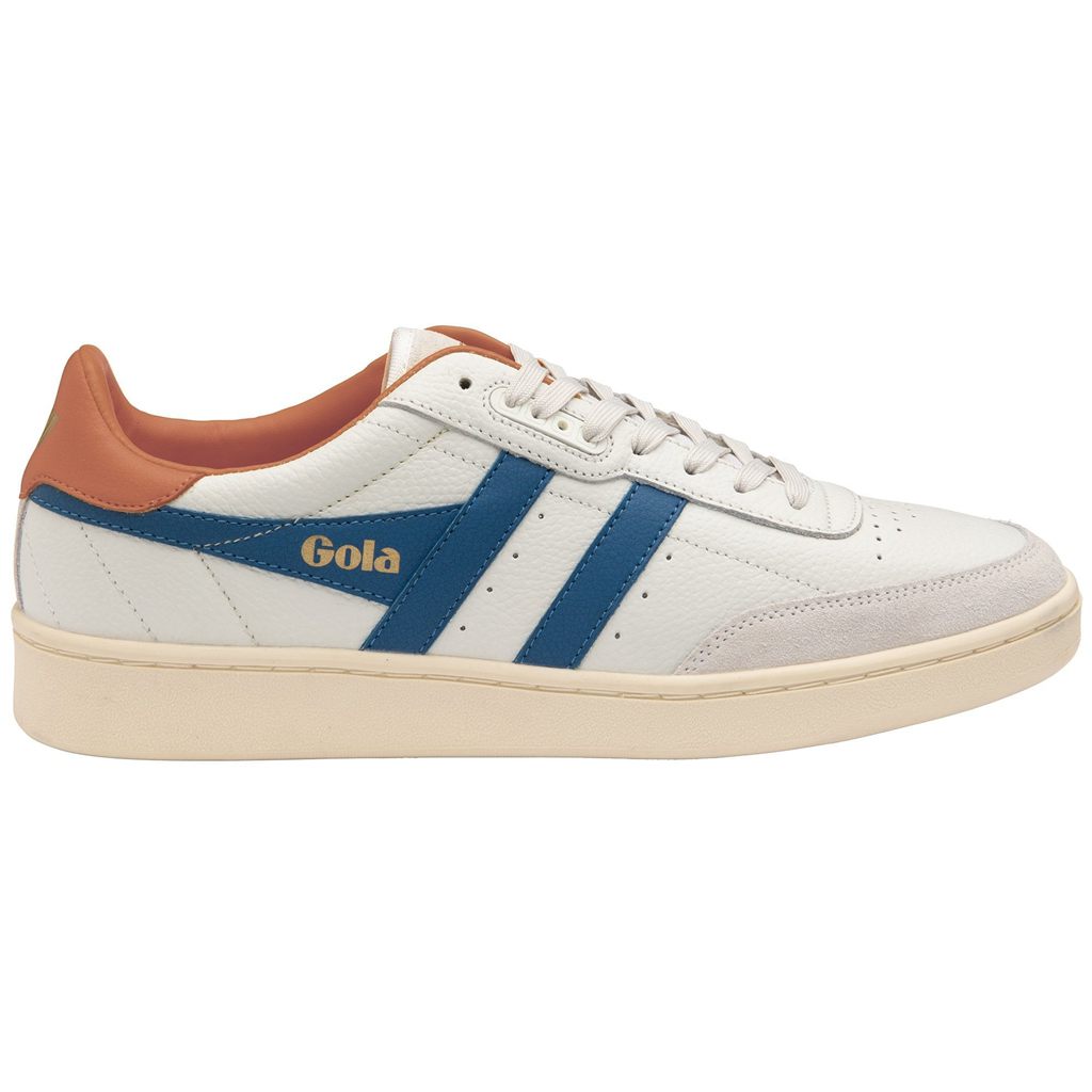 Gola Classics Contact Leather Sneakers Hvide Blå Orange Danmark | LHCK41850