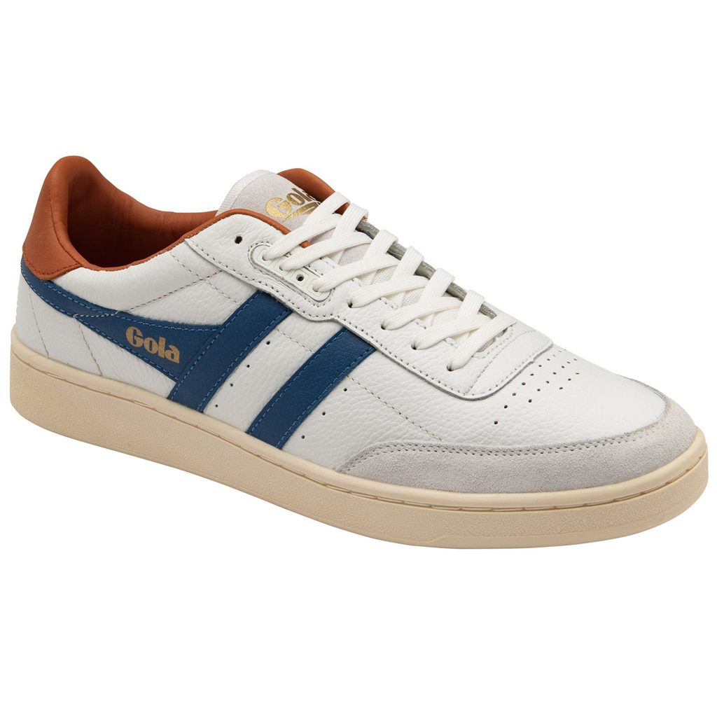 Gola Classics Contact Leather Sneakers Hvide Blå Orange Danmark | LHCK41850
