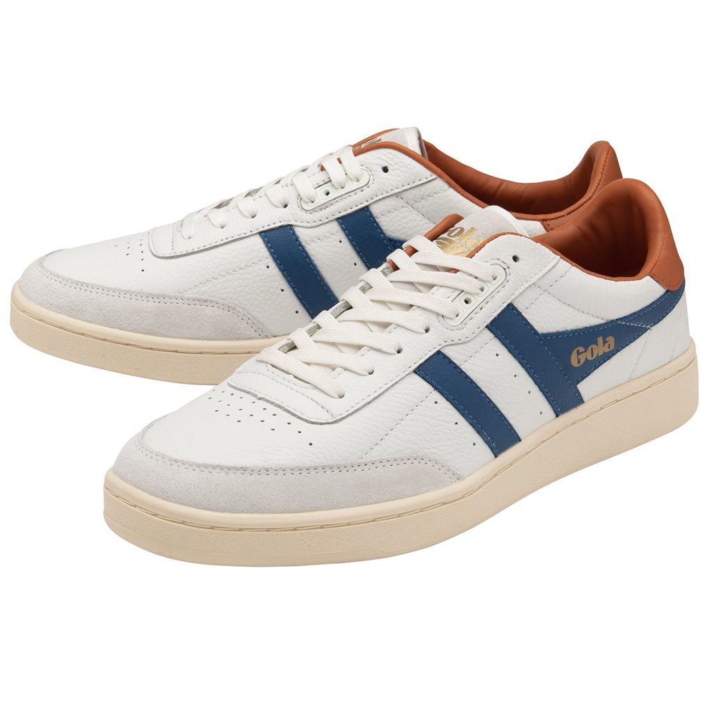 Gola Classics Contact Leather Sneakers Hvide Blå Orange Danmark | LHCK41850