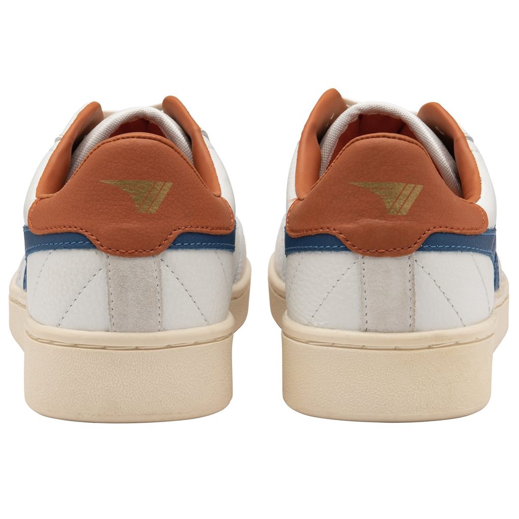 Gola Classics Contact Leather Sneakers Hvide Blå Orange Danmark | LHCK41850