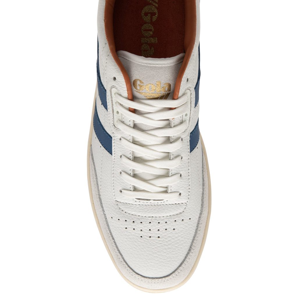 Gola Classics Contact Leather Sneakers Hvide Blå Orange Danmark | LHCK41850