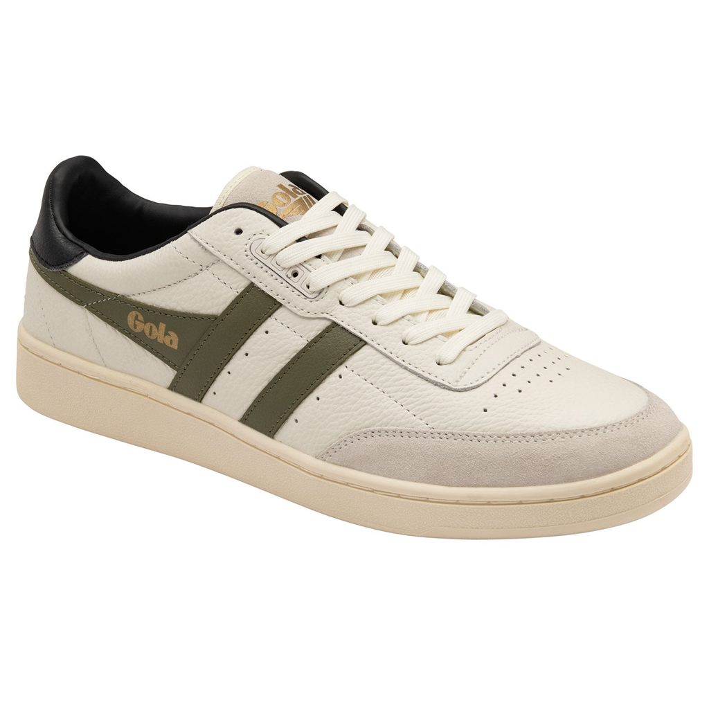 Gola Classics Contact Leather Sneakers Hvide Khaki Sort Danmark | EXWV76853