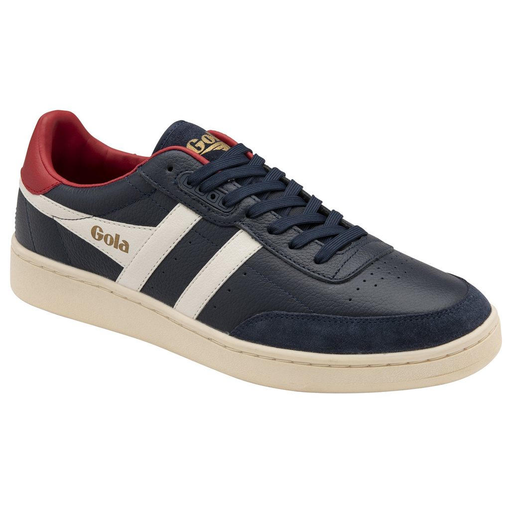 Gola Classics Contact Leather Sneakers Mørkeblå Hvide Dyb Rød Danmark | RIAV17439