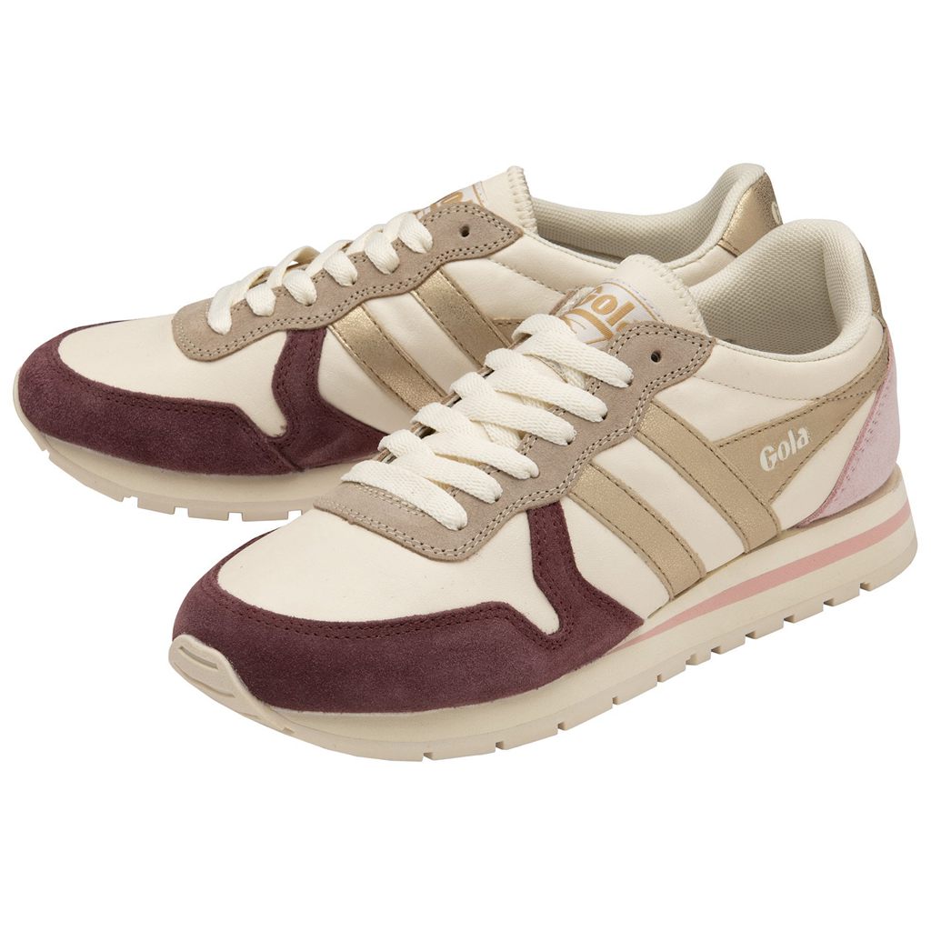Gola Classics Daytona Quadrant Sneakers Hvide Guld Lyserød Danmark | UTKJ62184