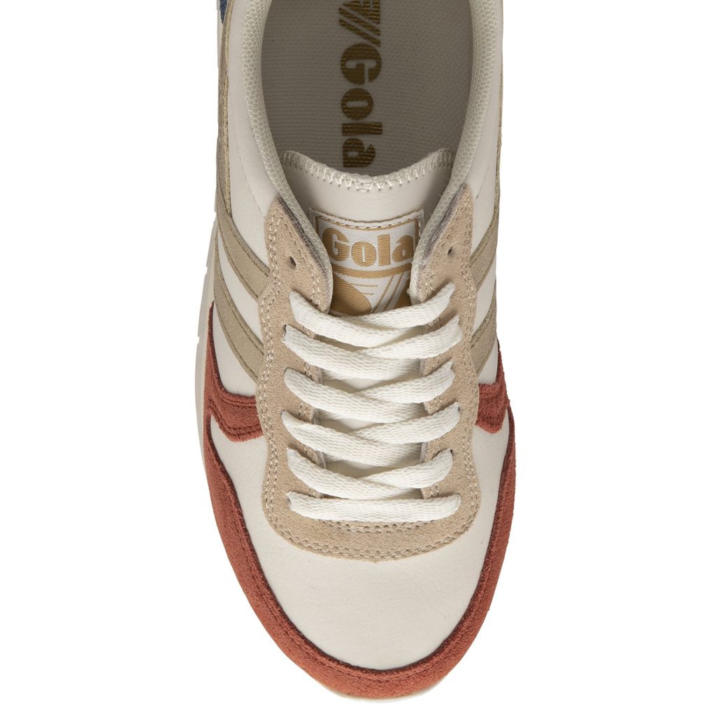 Gola Classics Daytona Quadrant Sneakers Hvide Orange Guld Danmark | CTZJ07632