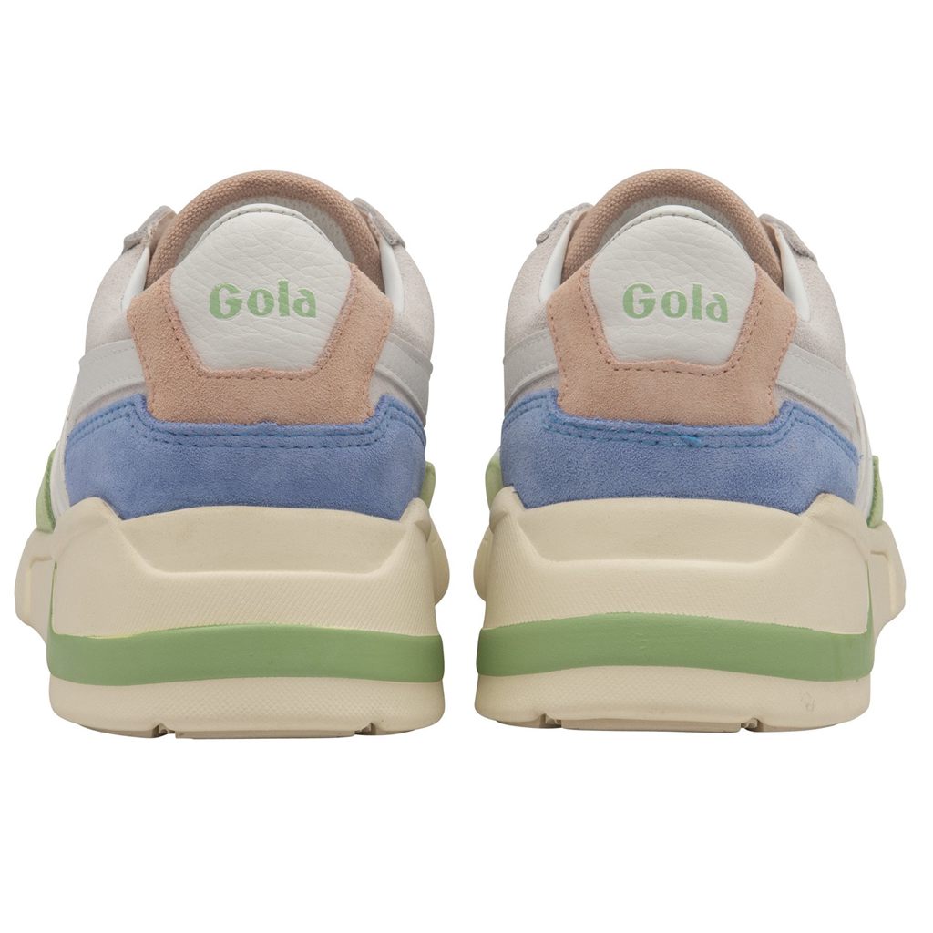 Gola Classics Eclipse Trident Sneakers Hvide Grøn Blå Danmark | YWAQ10352