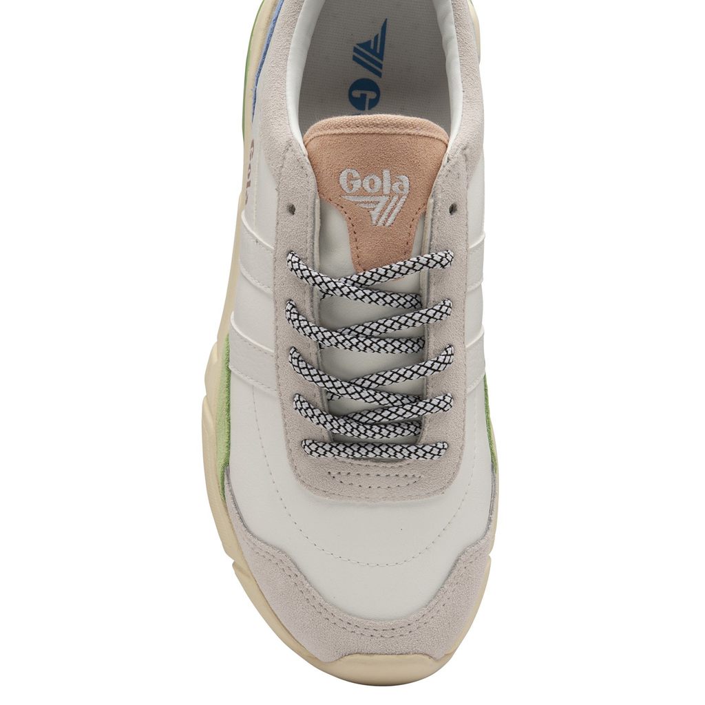 Gola Classics Eclipse Trident Sneakers Hvide Grøn Blå Danmark | YWAQ10352