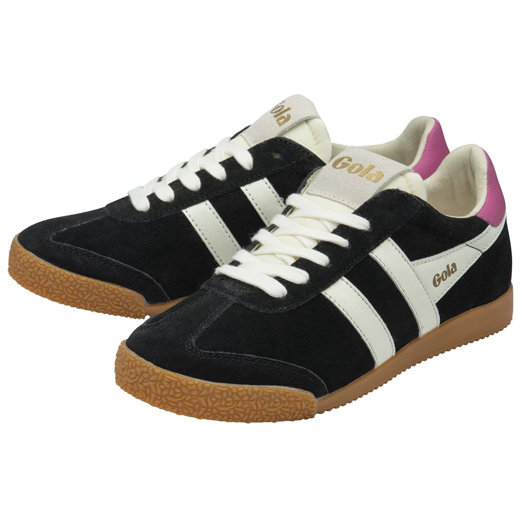 Gola Classics Elan Sneakers Sort Hvide Fuchsia Danmark | IQUT79084