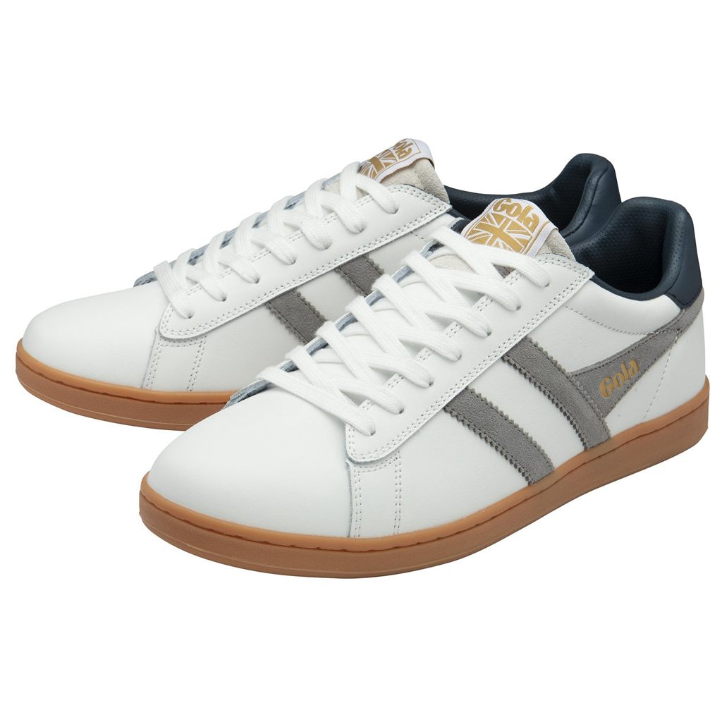 Gola Classics Equipe II Leather Sneakers Hvide Mørkeblå Danmark | TEKG70495