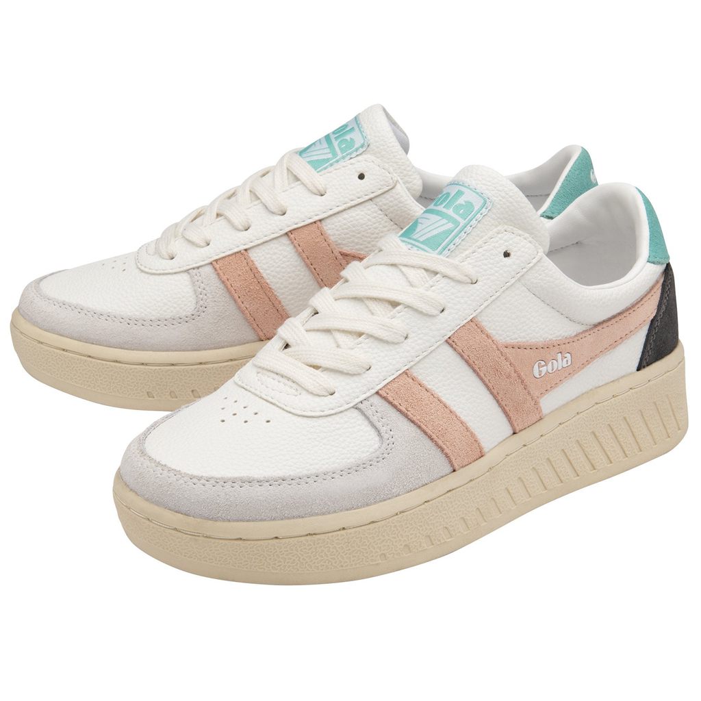 Gola Classics Grandslam Trident Sneakers Hvide Lyserød Danmark | LAVN64109