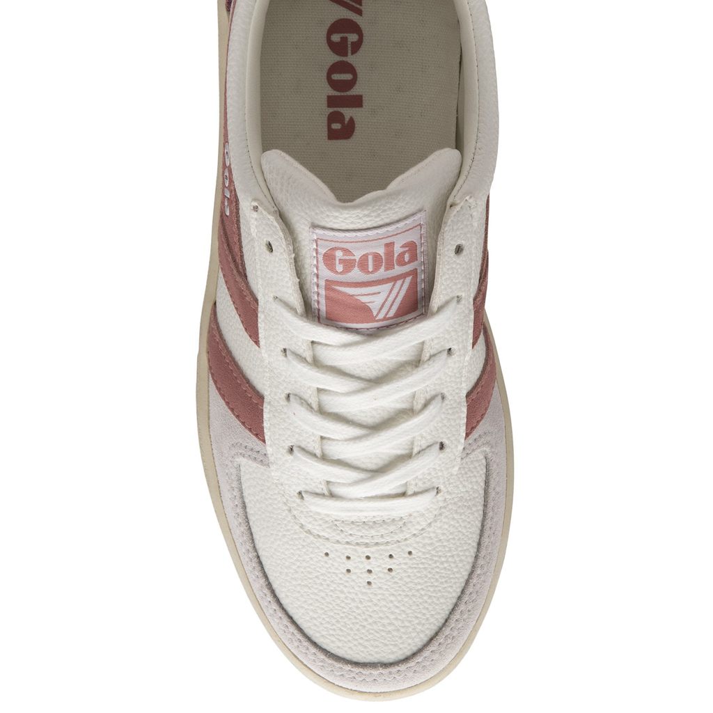 Gola Classics Grandslam Trident Sneakers Hvide Lyserød Koral Lyserød Danmark | QTFK76058
