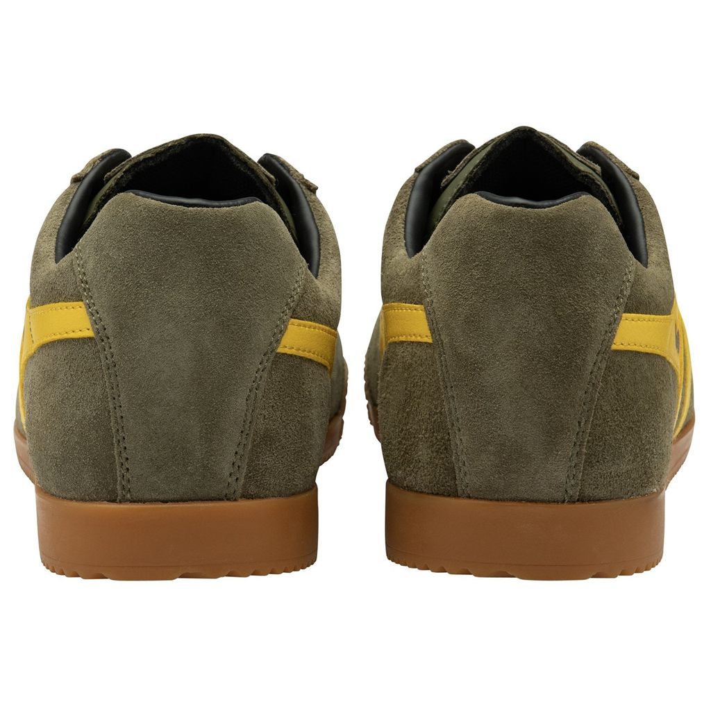 Gola Classics Harrier Suede Sneakers Khaki Sort Danmark | QGXJ30612