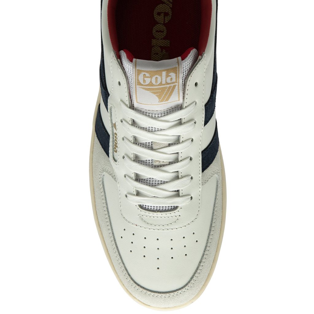 Gola Classics Hawk Sneakers Hvide Mørkeblå Blå Danmark | ZHBX39482