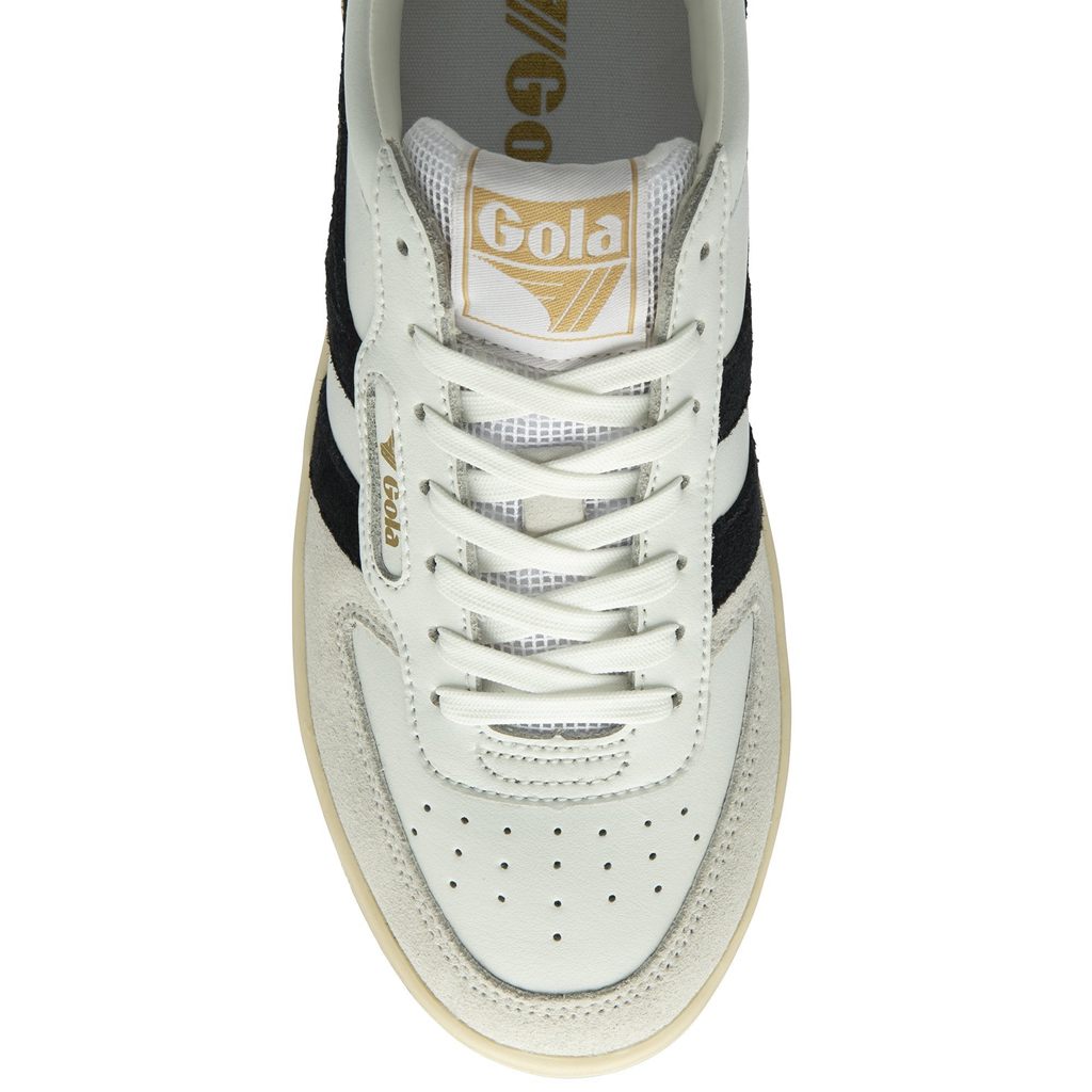 Gola Classics Hawk Sneakers Hvide Sort Guld Danmark | KGEL54196
