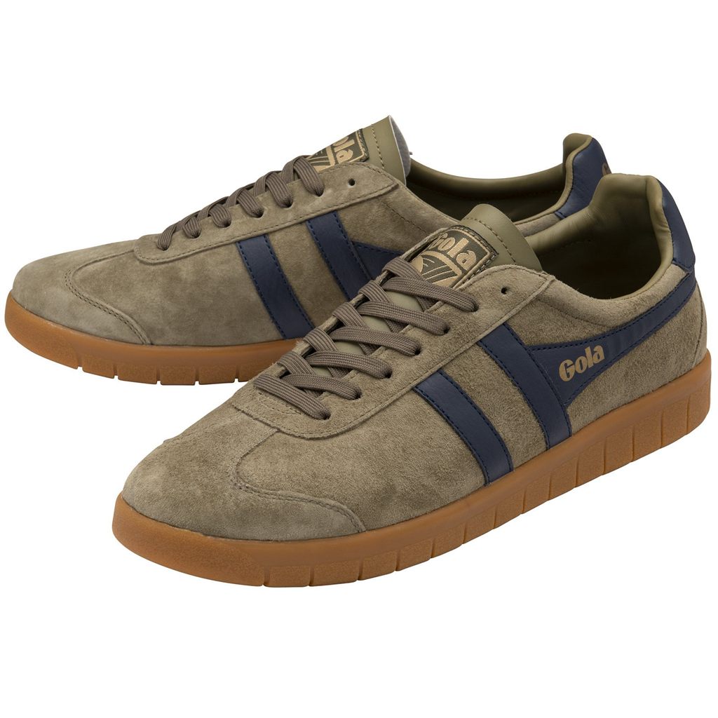 Gola Classics Hurricane Suede Sneakers Khaki Mørkeblå Khaki Danmark | GIEB51407