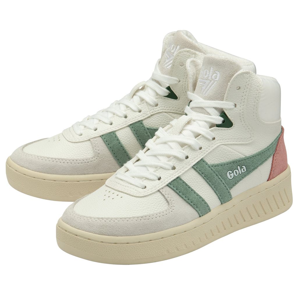Gola Classics Slam Trident Sneakers Hvide Grøn Koral Lyserød Danmark | VJBP18730