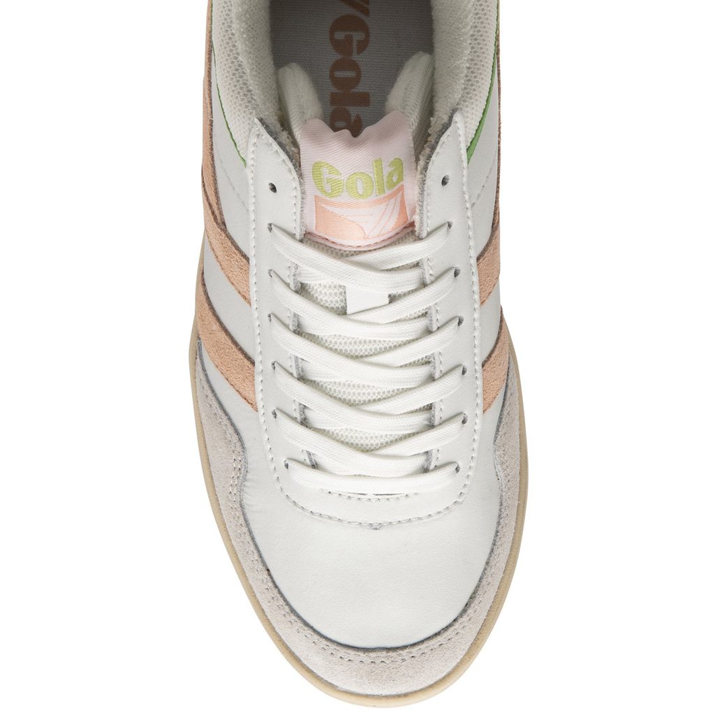 Gola Classics Swerve Sneakers Hvide Lyserød Grøn Danmark | LSDF14852