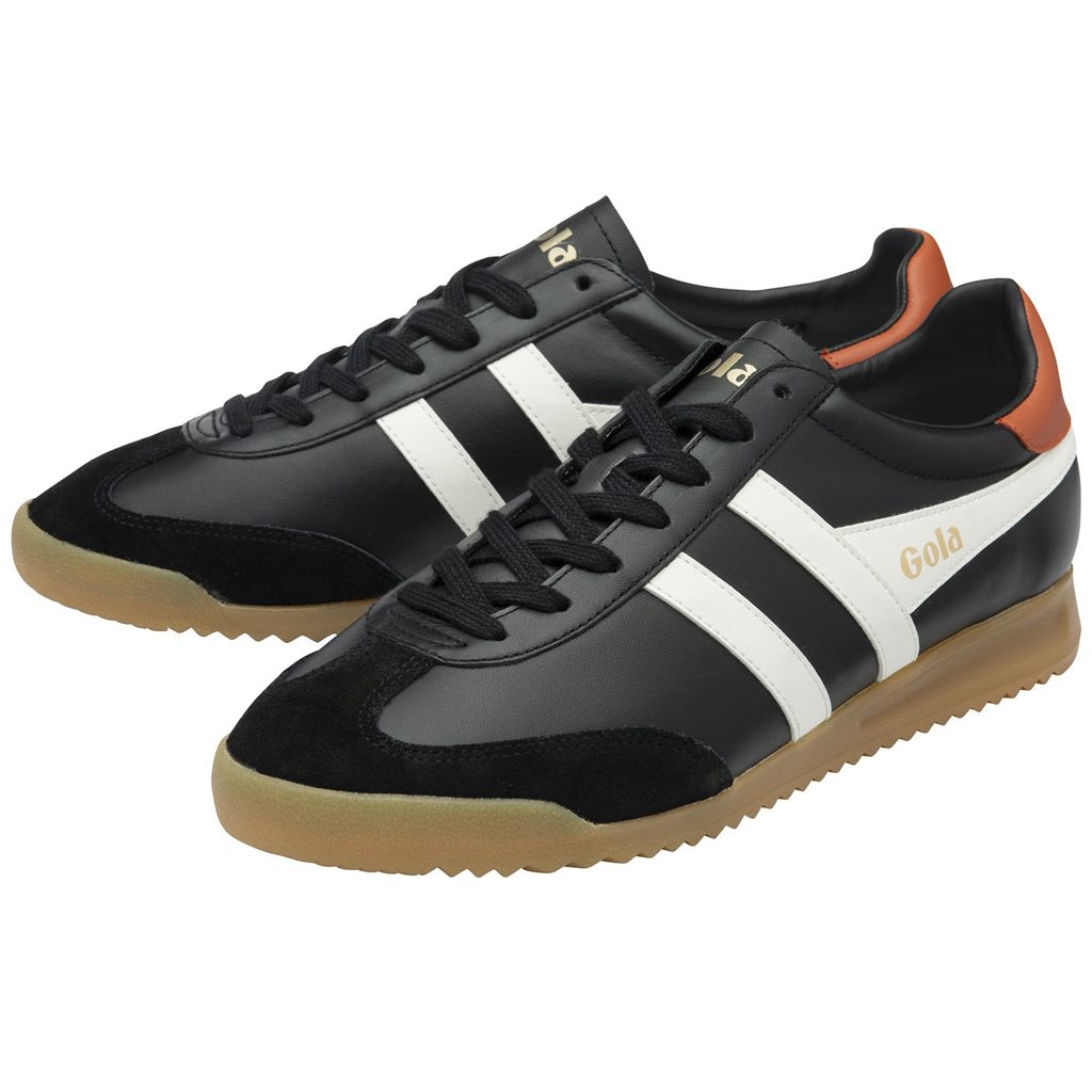 Gola Classics Torpedo Leather Sneakers Sort Hvide Orange Danmark | TZUO25376