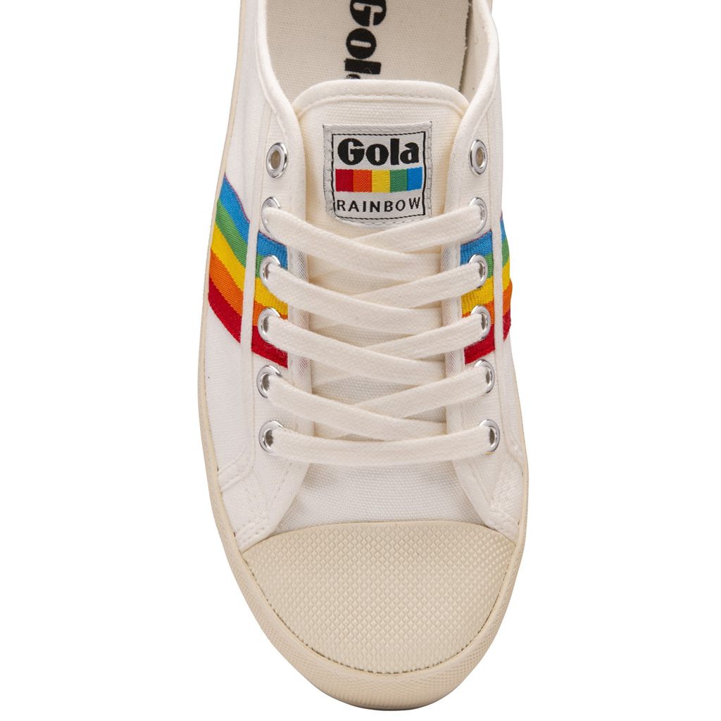 Gola Vegan Classics Coaster Peak Rainbow Shoes Hvide Danmark | CNLK79013