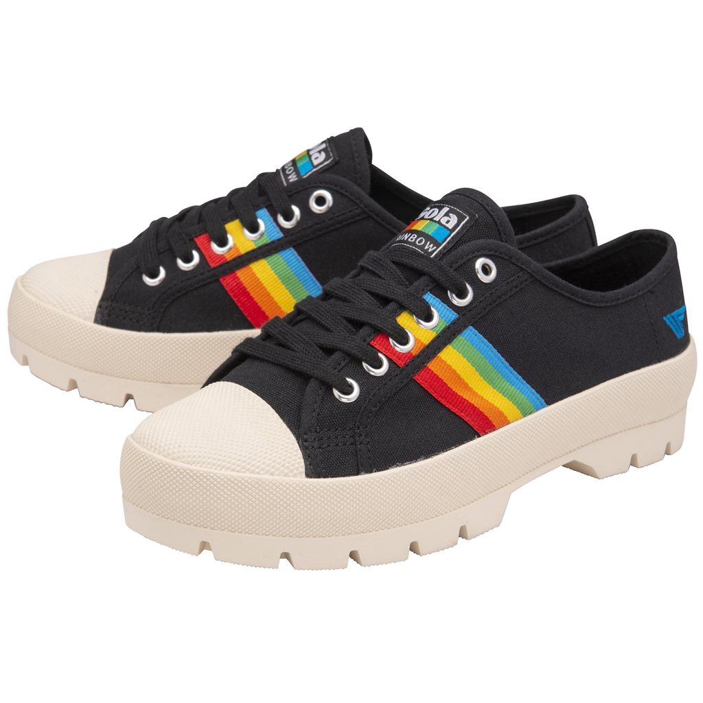 Gola Vegan Classics Coaster Peak Rainbow Shoes Sort Danmark | GBUL19703