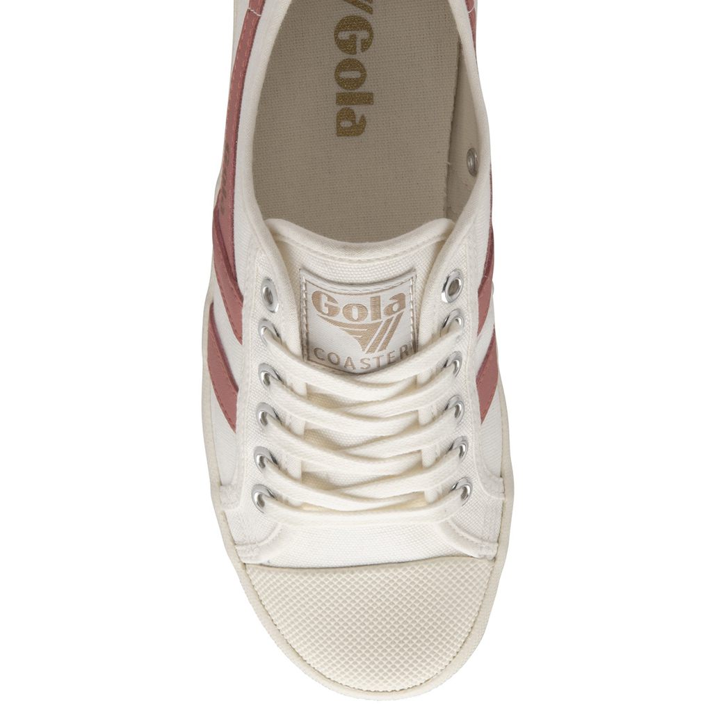 Gola Vegan Classics Coaster Shoes Hvide Koral Lyserød Danmark | QVBA67305