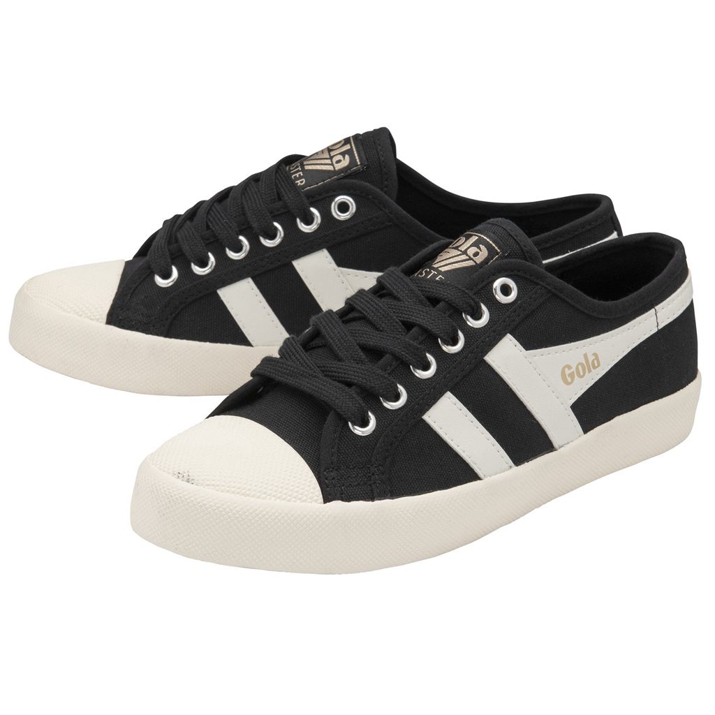 Gola Vegan Classics Coaster Shoes Sort Hvide Guld Danmark | BCAV80612
