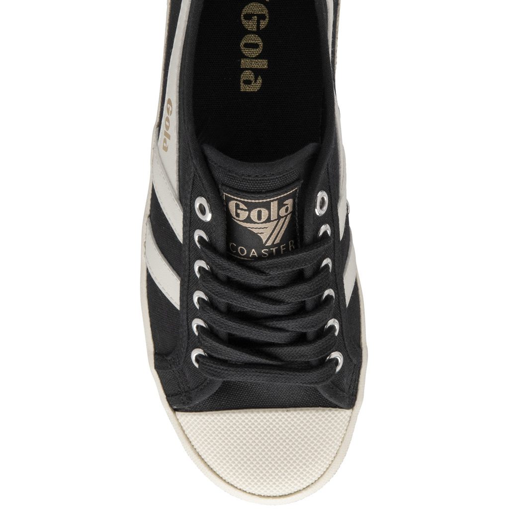 Gola Vegan Classics Coaster Shoes Sort Hvide Guld Danmark | BCAV80612