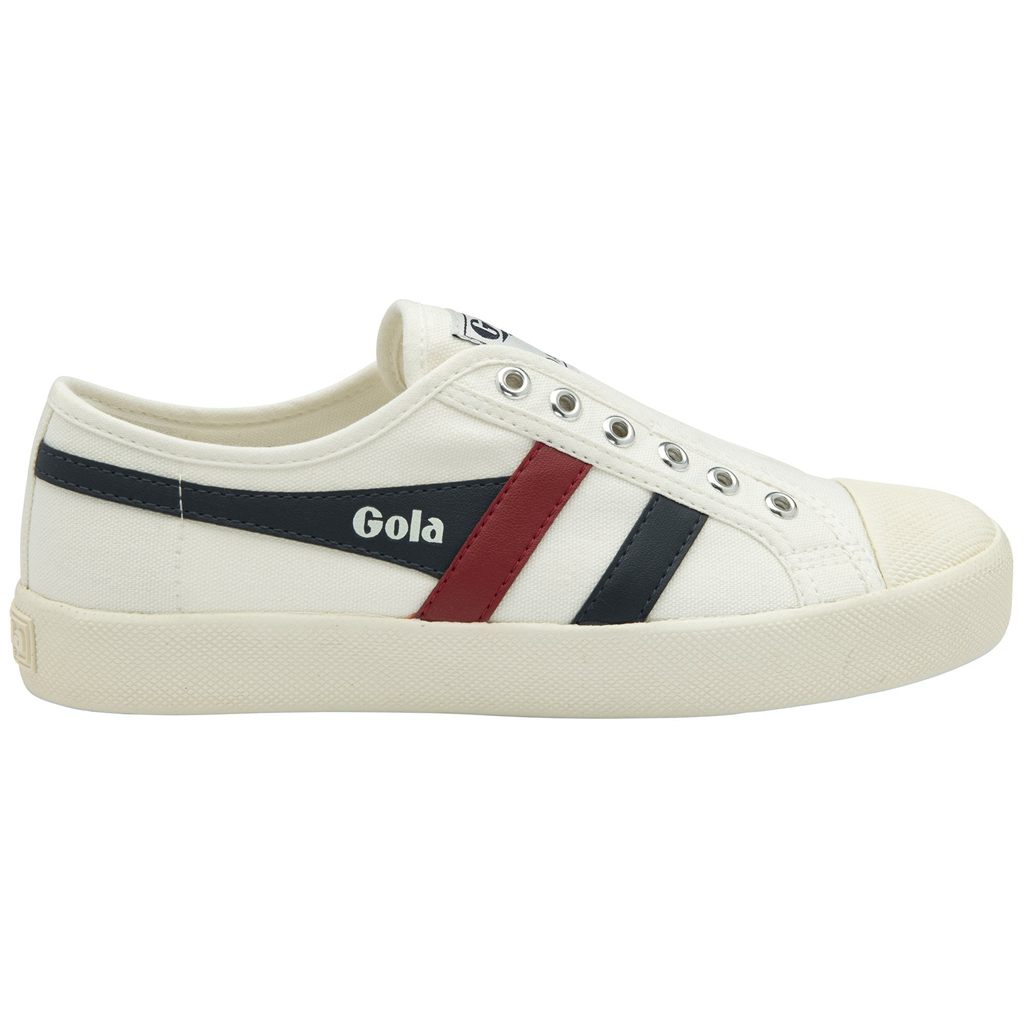 Gola Vegan Classics Coaster Slip Shoes Hvide Mørkeblå Rød Danmark | LSCQ45310