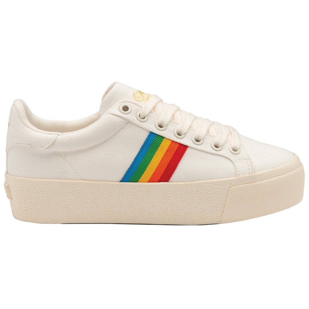 Gola Vegan Classics Orchid Platform Rainbow Shoes Hvide Danmark | ABLW53694