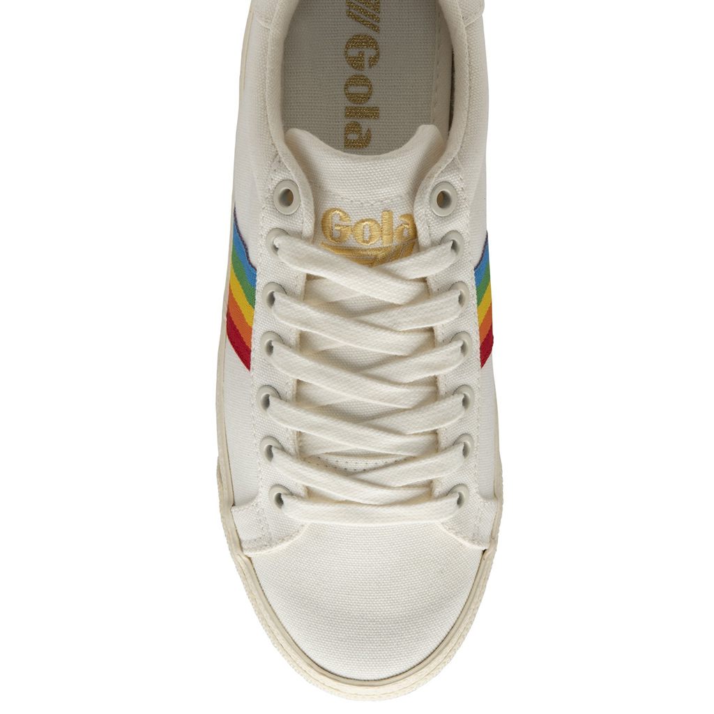 Gola Vegan Classics Orchid Platform Rainbow Shoes Hvide Danmark | ABLW53694