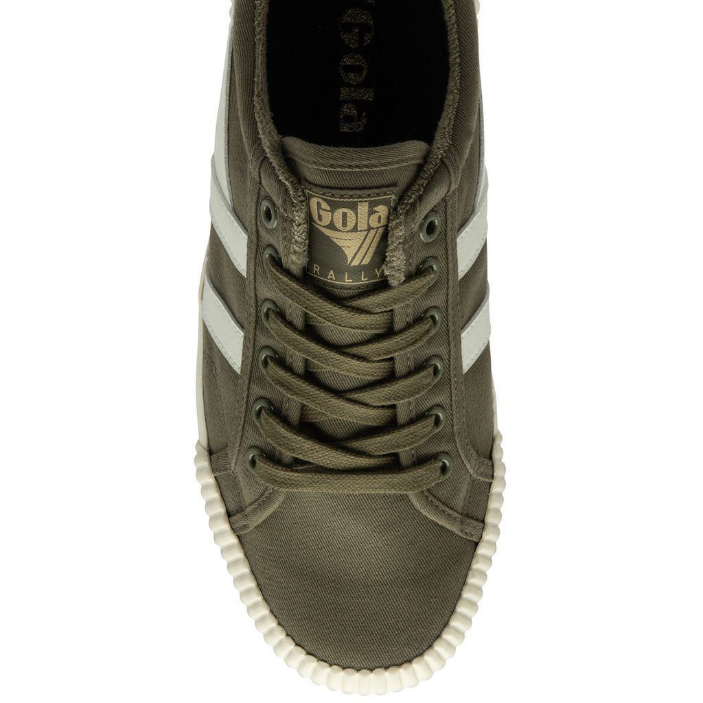 Gola Vegan Classics Rally Plimsoll Sneakers Khaki Hvide Sort Danmark | HYPX40137
