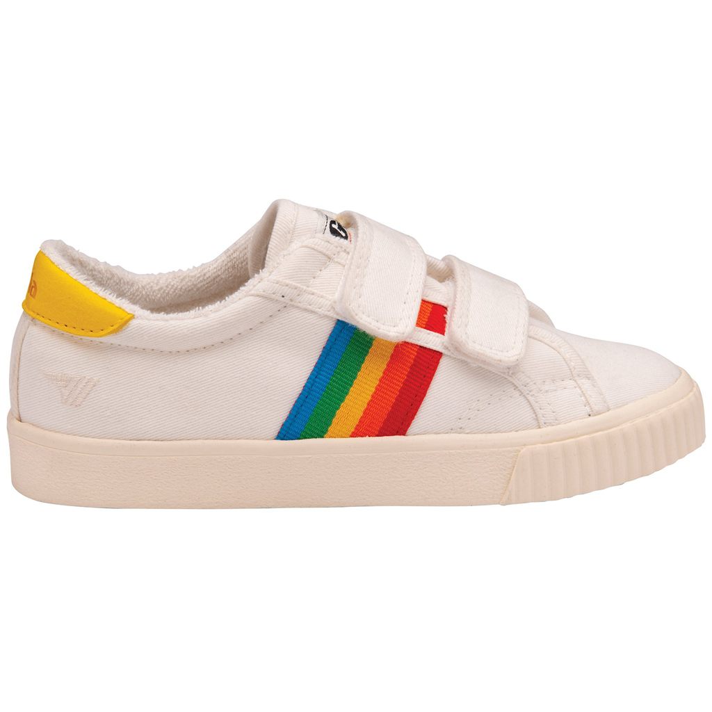 Gola Vegan Classics Tennis Mark Cox Rainbow Strap Shoes Hvide Danmark | RJCY69713
